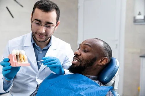 man in dental chair